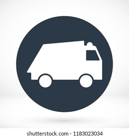 Truck icon, stock vector illustration flat design style