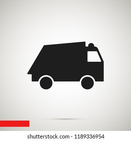 Truck icon, stock vector illustration flat design style