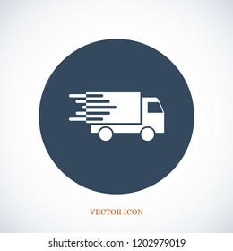 Truck icon, stock vector illustration flat design style