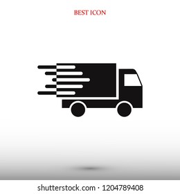 Truck icon, stock vector illustration flat design style