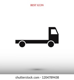 Truck icon, stock vector illustration flat design style