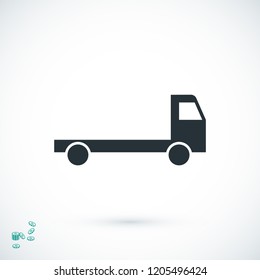 Truck icon, stock vector illustration flat design style