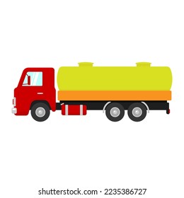 Truck icon. Tank. Barrel. Color silhouette. Side view. Vector simple flat graphic illustration. Isolated object on a white background. Isolate.