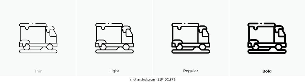 truck icon. Thin, Light Regular And Bold style design isolated on white background
