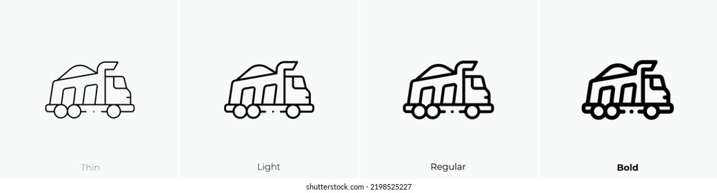 truck icon. Thin, Light Regular And Bold style design isolated on white background