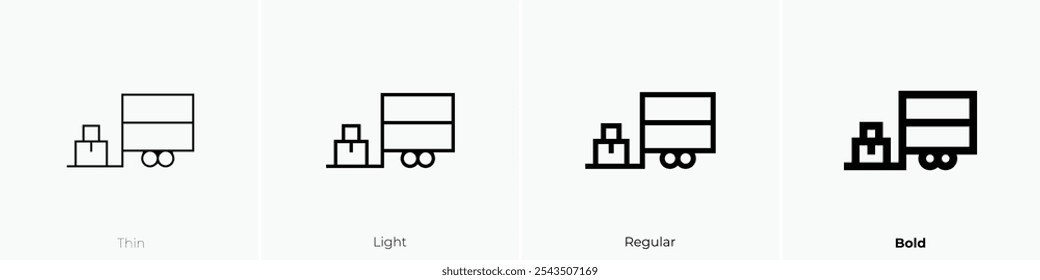 truck icon. Thin, Light Regular And Bold style design isolated on white background