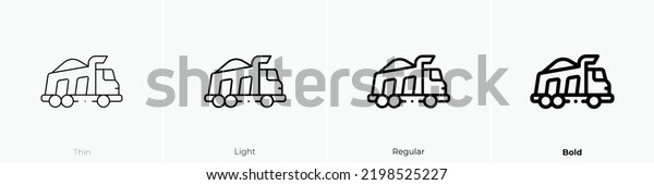 truck icon. Thin, Light Regular And Bold style\
design isolated on white\
background