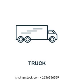 Truck icon. Thin line style element from farm icons collection. Outline Truck icon for computer and mobile.