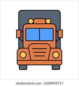 Truck icon. Truck tractor. Vector simple flat graphic illustration on white background