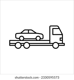 Lkw-Symbol. Lkw-Traktor. Vektor, einfache flache grafische Illustration auf weißem Hintergrund