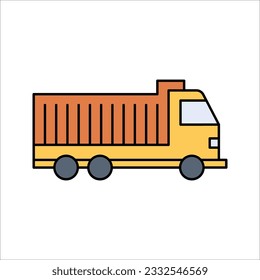 Truck icon. Truck tractor. Vector simple flat graphic illustration on white background