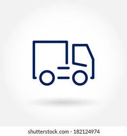 Truck icon. Transport icons. Modern icons for mobile interface. Fine line pixel aligned mobile ui icons with variable line width. Vector illustration. 