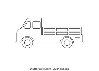 Truck icon, transport vehicle, vector illustration