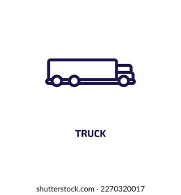 truck icon from transportation collection. Thin linear truck, vehicle, van outline icon isolated on white background. Line vector truck sign, symbol for web and mobile