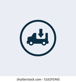 Truck Icon in trendy flat style isolated on grey background. Delivery truck symbol for your web site design, logo, app. Vector illustration,