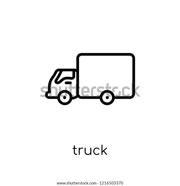 truck icon. Trendy modern flat linear vector\
truck icon on white background from thin line collection, outline\
vector illustration