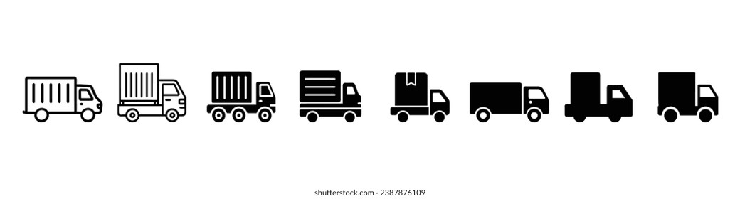 Truck icon, trucks icon or logo, Commercial van icons set. Delivery Truck icon, vector icons of a flat style cargo truck, Delivery truck icon 