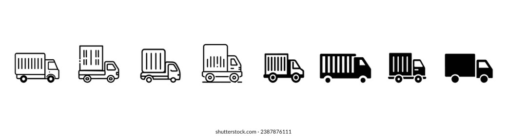 Truck icon, trucks icon or logo, Commercial van icons set. Delivery Truck icon, vector icons of a flat style cargo truck, Delivery truck icon 
