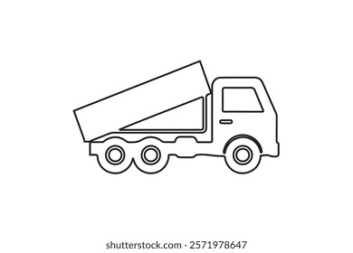 Truck Icon vector art Classic Graphic Series. Transportation Set in Flat line art Design Style. Car icon set illustration isolated silhouette on white background