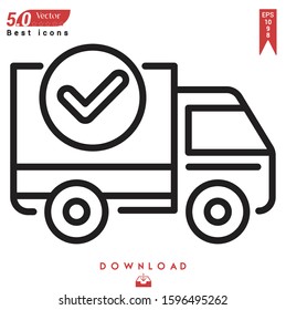 truck icon vector . Best modern, Black Friday icons , simple, isolated, application , logo, flat icon for website design or mobile applications, UI / UX design Editable stroke. EPS10 format