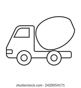 Vector de icono del camión. Signo de ilustración de construcción. Símbolo o logotipo de envío.