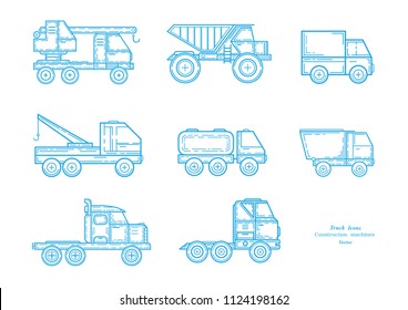 Truck Icon Vector .Construction machines , set