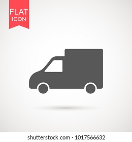 Truck icon vector. Delivery van, service concept, Minimalistic sign. Trendy Flat style for graphic design, Web site, UI.