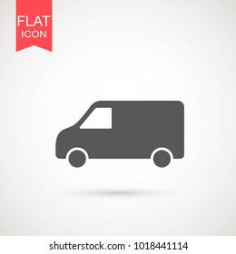 Truck icon vector. Delivery van, service concept, Minimalistic sign. Trendy Flat style for graphic design, Web site, UI.