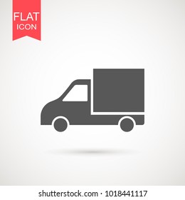 Truck icon vector. Delivery van, service concept, Minimalistic sign. Trendy Flat style for graphic design, Web site, UI.