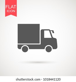 Truck icon vector. Delivery van, service concept, Minimalistic sign. Trendy Flat style for graphic design, Web site, UI.