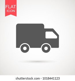 Truck icon vector. Delivery van, service concept, Minimalistic sign. Trendy Flat style for graphic design, Web site, UI.