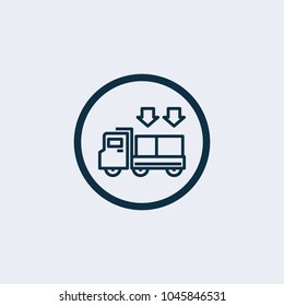Truck icon vector. Delivery van, service icon