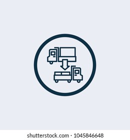 Truck icon vector. Delivery van, service icon