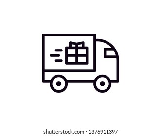 Truck icon vector. Delivery van, service concept, Minimalistic sign isolated on white background. Trendy Flat style for graphic design, Web site, UI. EPS10 - Vector 