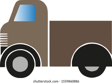 Truck icon vector. Delivery van, service concept, Minimalistic sign isolated on white background. Trendy Flat style for graphic design.