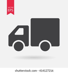 Truck icon vector. Delivery van, service concept, Minimalistic sign isolated on white background. Trendy Flat style for graphic design, Web site, UI. EPS10