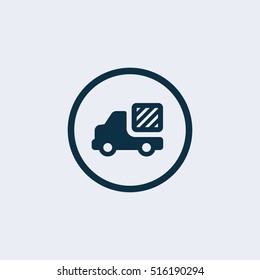 Truck icon vector. Delivery van, service concept, Minimalistic sign isolated on white background. Trendy Flat style for graphic design, Web site, 