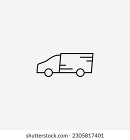 Truck icon vector design illustration. delivery service logo. Editable stroke.
