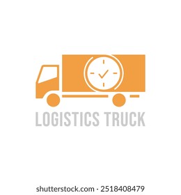 Truck icon vector design illustration. on time logistics or delivery service logo.