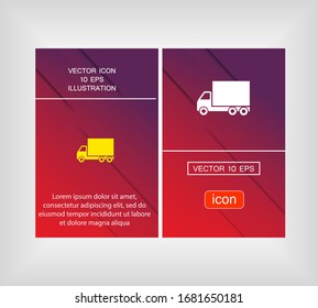 LKW-Symbol. Vektorillustration EPS10. Lorem Ipsum-Flachdesign