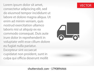 truck icon. Vector  Eps 10. Lorem Ipsum Flat Design 