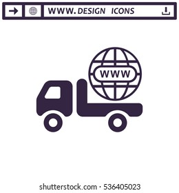 Truck Icon Vector flat design style
