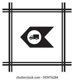 Truck  icon ,vector. Flat design.