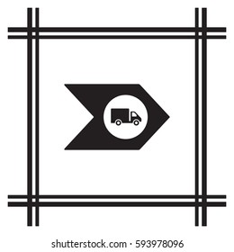 Truck  icon ,vector. Flat design.