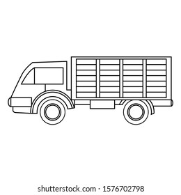 a truck icon vector flat illustration. a lorry