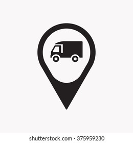 Truck icon, vector illustration. Flat design 