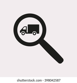 Truck  icon, vector illustration. Flat design style