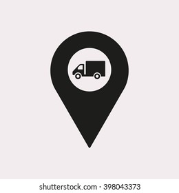 Truck  icon, vector illustration. Flat design style