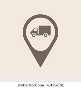 Truck  icon, vector illustration. Flat design style