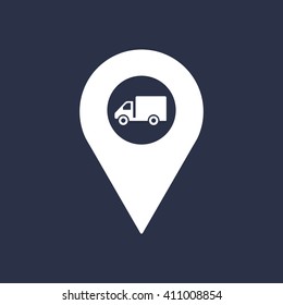 Truck  icon, vector illustration. Flat design style